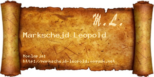 Markschejd Leopold névjegykártya
